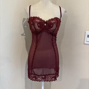 Victoria's Secret burgundy corset style slip. Size 36C